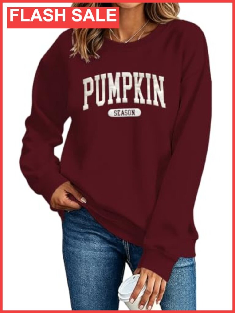 Women's Fall Pumpkin Crewneck Sweatshirt Long Sleeve Casual Pullover Top